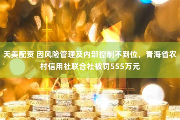 天美配资 因风险管理及内部控制不到位，青海省农村信用社联合社被罚555万元